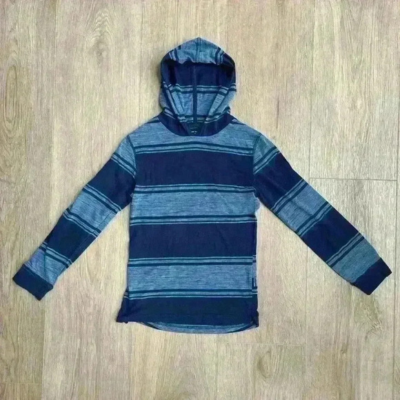 Ocean Current Boys Hooded Striped Long Sleeve Pullover Shirt - Size Small - Picture 1 of 5